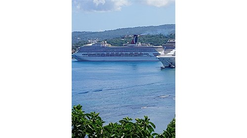 Our Carnival Cruise ship in port in Jamica