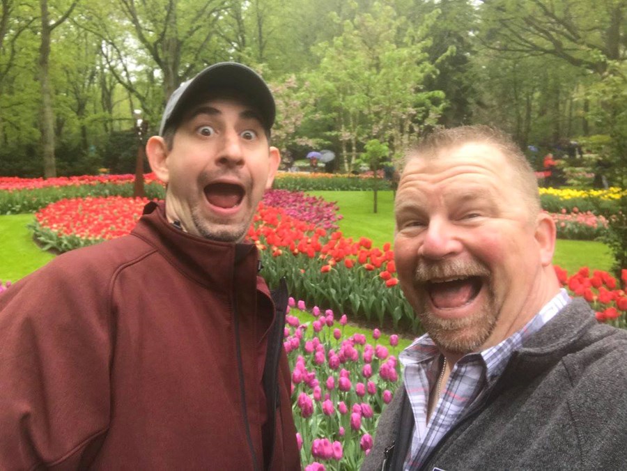 Visiting the tulips!
