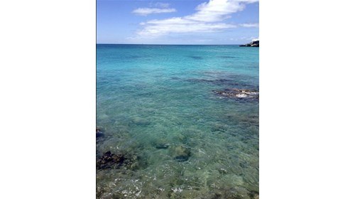 Caribbean waters off Maho Beach, St. Martin