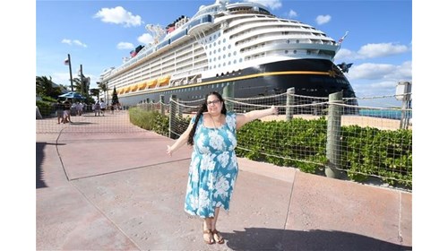 Disney Fantasy docked at Castaway Cay, Bahamas