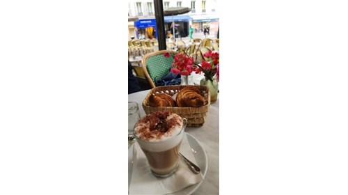 Cappucino and Croissant in Paris