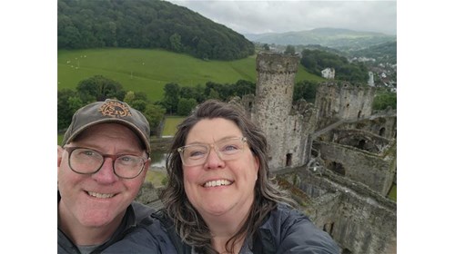 My hubs and me in Conwy, Wales