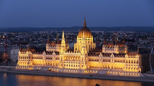 The Parliament Building on the Danube in Budapest 