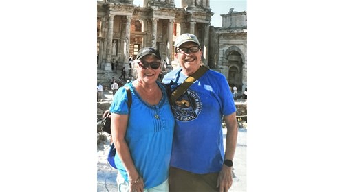 John & I at the Library of Celsus, Ephesus, Turkey