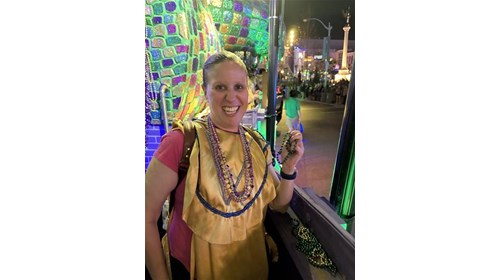 Throwing Beads from the Float!