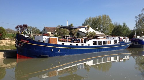 A Luxury Canal Barge Moored in France