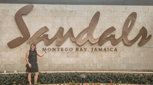 Me in front of Sandals Montego Bay