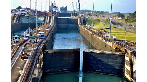 Getting ready to enter the Panama Canal