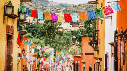 Colorful Flags in Mexico 