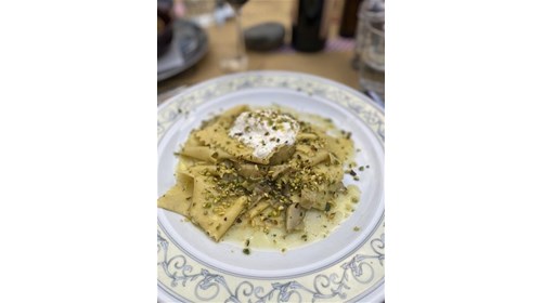 Pistachio Pasta in  Lucca, Italy!  