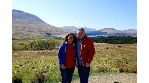 My husband and I in the highlands