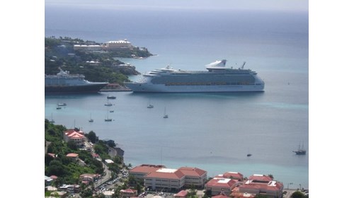 Royal Caribbean ship docked in St. Thomas
