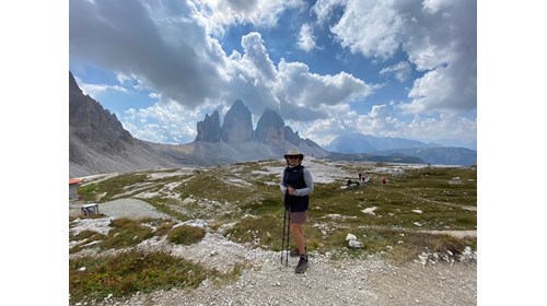 Hiking in the Dolomite Mountains in Italy