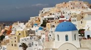 The amazing blues of Santorini Greece 