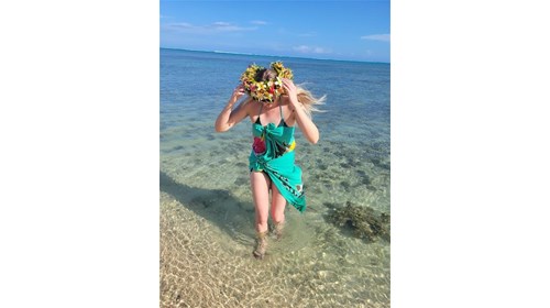 Tahiti Flower Crown and Traditional Pareo