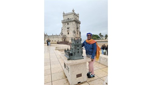 At the Belem Tower, Lisbon, Portugal