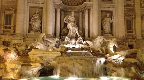 Trevi Fountain, Rome, night