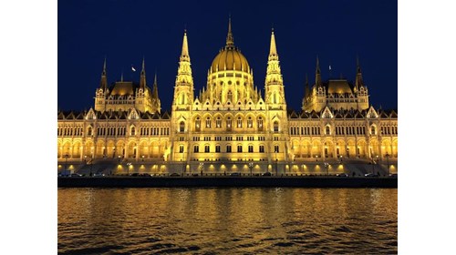 Hungarian Parliament Building on the Danube River