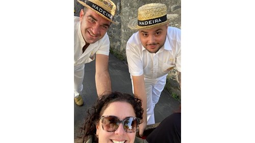 Me and my 2 toboggan drivers, Madeira, Portugal