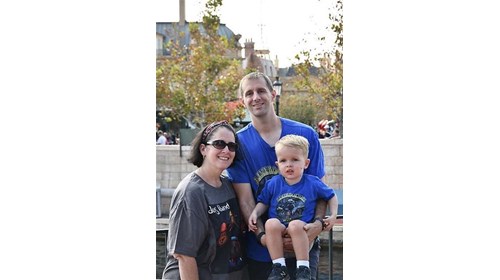Family photo in France at EPCOT