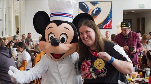 Celebrating my first full marathon finish.