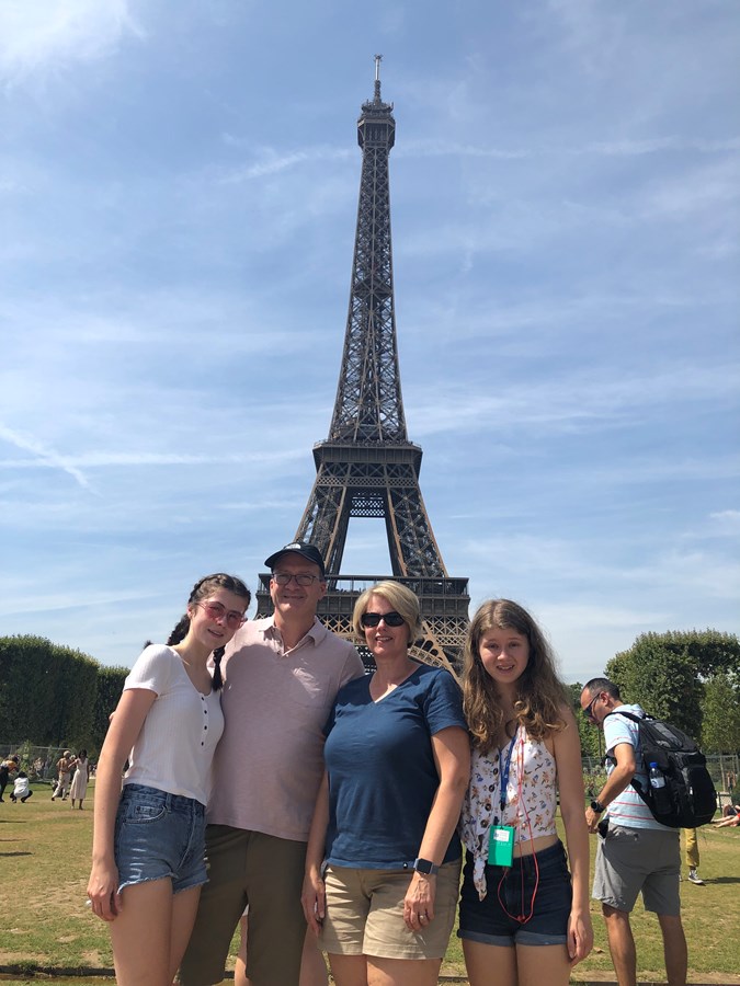 My family at the Eiffel Tower