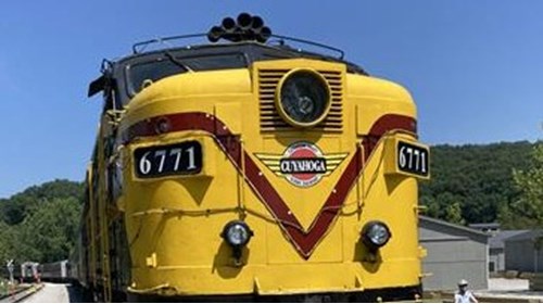 Historic Rail ride train engine Cuyahoga Falls