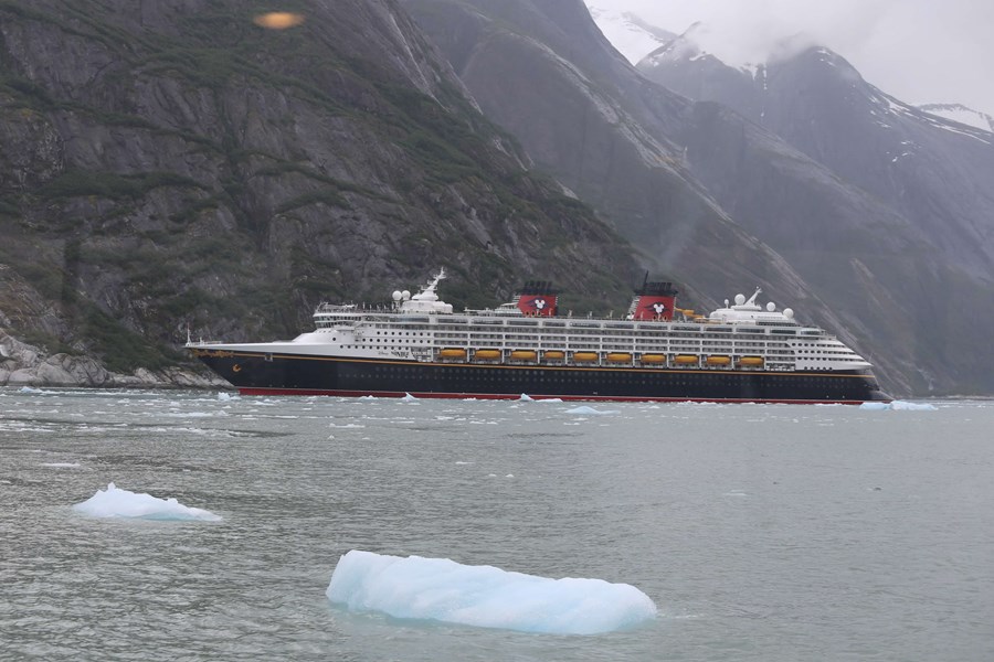 The ship as viewed from the Glacier Explorer