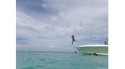 Leaping of a private boat tour in St. Maarten