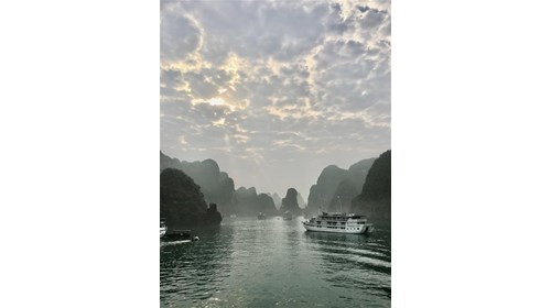 My view from the ship in Halong Bay!