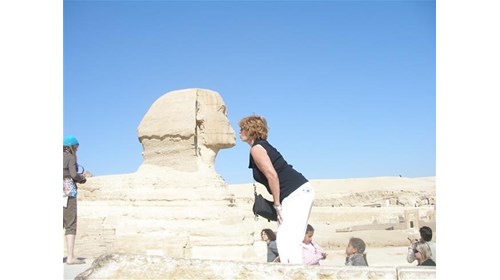 Kissing a Sphinx.