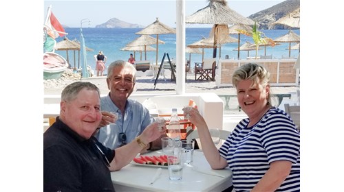 Carol & Johnny with private guide in Patmos Greece