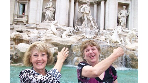Making a wish at the Trevi Fountain, Rome