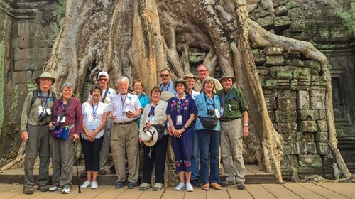 Cruise Specialists clients at Ta Prohm, Cambodia