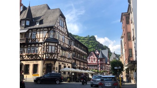 Timbered houses near the Rhine in Bacharach, Ger.