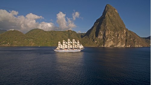 The Royal Clipper Sailing in St. Lucian Waters