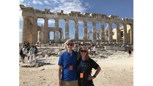 My youngest son and I at the Acropolis of Athens