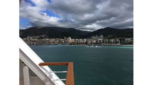 On board Seabourn Ovation departing Genoa, Italy