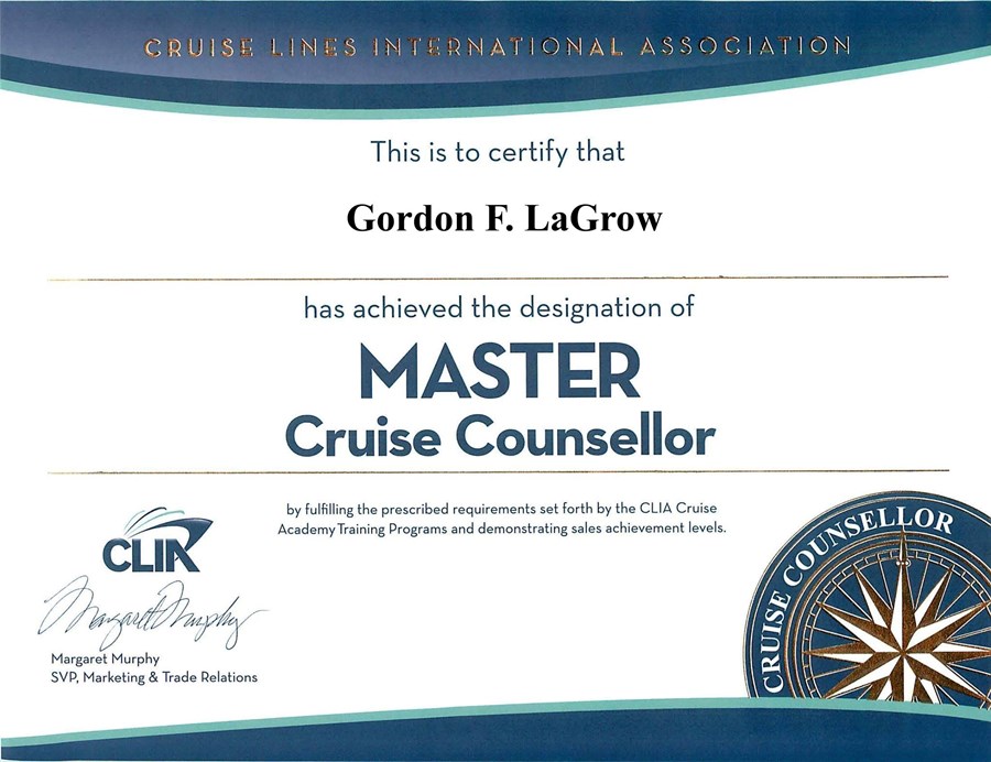 Master Cruise Counselor Since 1983 
