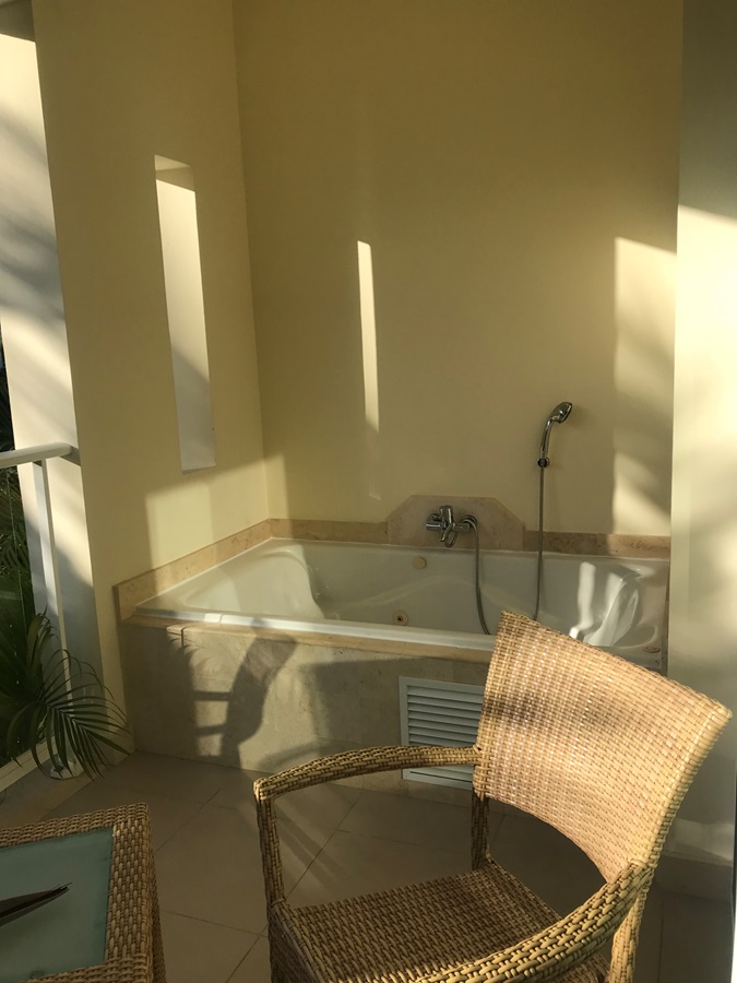 even a tub on the patio....