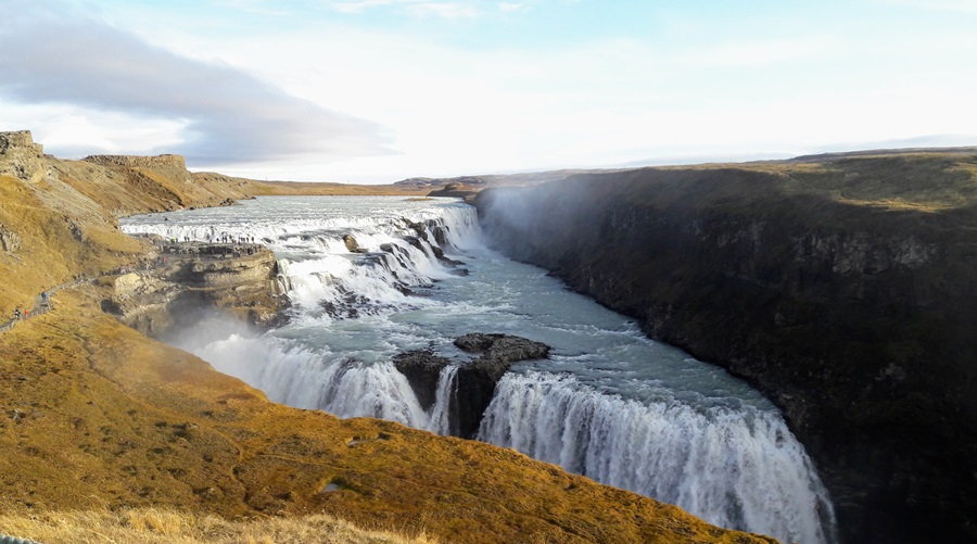 Gullfoss waterfall -- largest in the country 