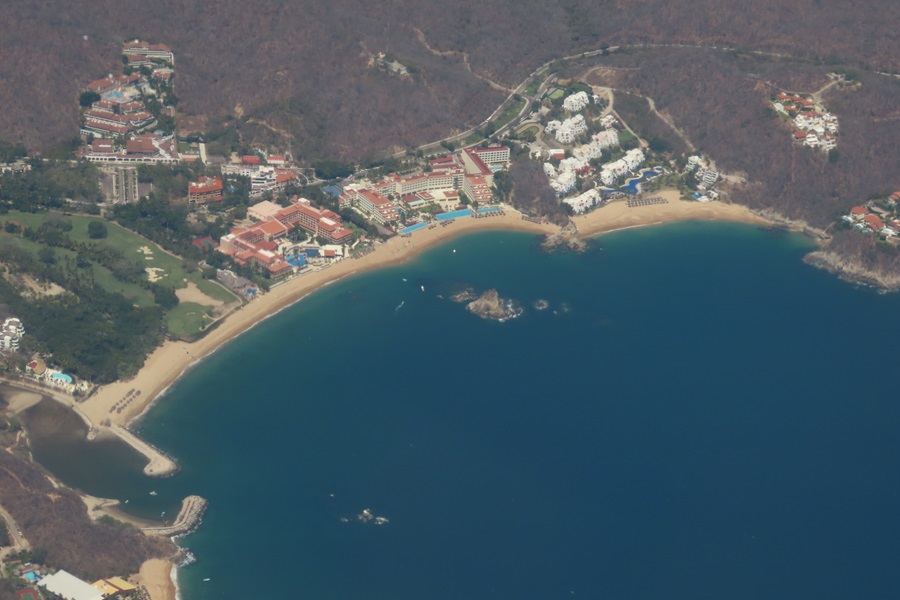 Part of Huatulco from the air upon arrival