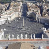 Looking down on St Peters Square from bell tower