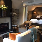 Cozy fireplace at Eichardt’s Private Hotel
