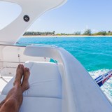 Relaxing on a luxury motor yacht