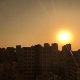 Sun going down over Beirut