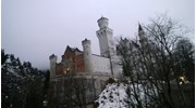 Side view of Neuschwanstein Castle in Winter