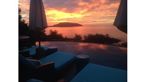 Sunset in the Seychelles , nowhere better !
