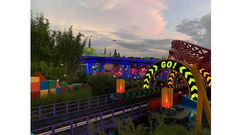 Slinky Dog Dash on a perfect night at Disney