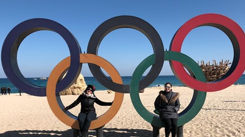 Olympic Rings on the Beach in Gangneung